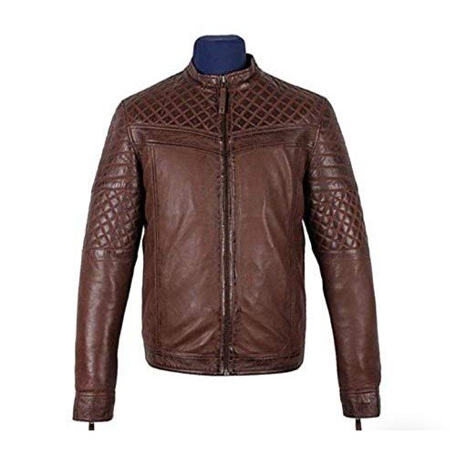 Black 100% Genuine Leather Jacket for Men's