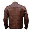 PARE Leather Handmade Brown Biker Jacket for Men's (AA_LJ_047_Brown)