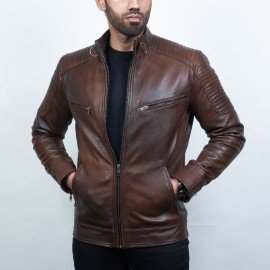 Biker Brown Leather Jacket