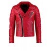 PARE Real Genuine Leather Handmade Red Jacket for Men's