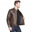  BIKER BROWN LEATHER JACKET