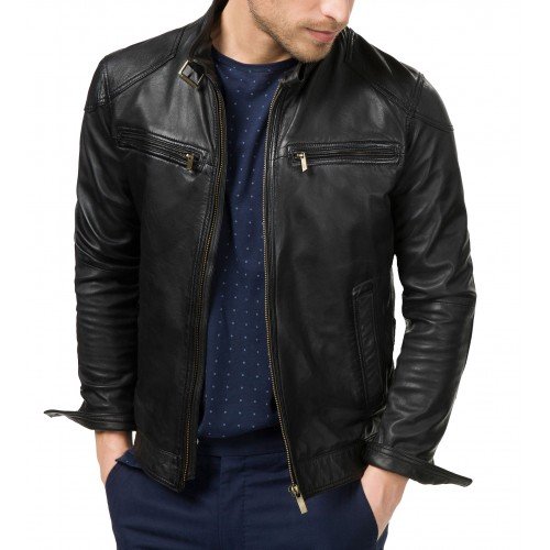  BLACK LEATHER JACKET