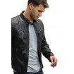 Black 100% Genuine Leather Jacket for Men's