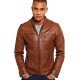 Tan 100% Genuine Leather Jacket for Men's