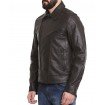 PARE Men's Leather Black Casual Jacket Slim Fit