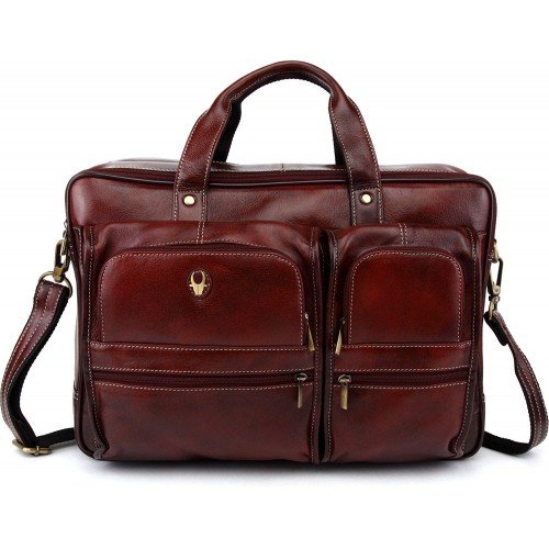  BROWN LEATHER OFFICE BAG
