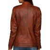 PARE Genuine Leather Brown Stylish Jacket for Women's(Size : XS to 2XL)