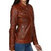 PARE Genuine Leather Brown Stylish Jacket for Women's(Size : XS to 2XL)