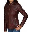PARE Genuine Leather Dark Brown Stylish Jacket for Women's(Size : XS to 2XL)